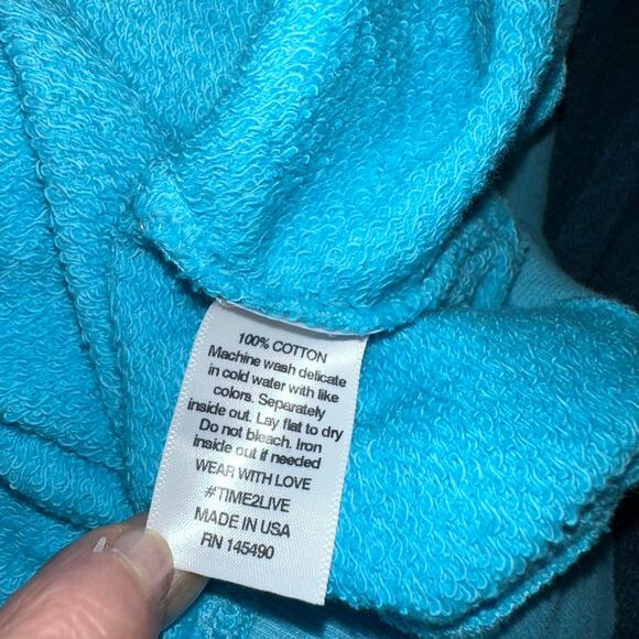 ELECTRIC & ROSE VENICE OVERSIZED CROP STRIPED TIE DYE SWEATSHIRT JUMPER XS - Picture 7 of 7